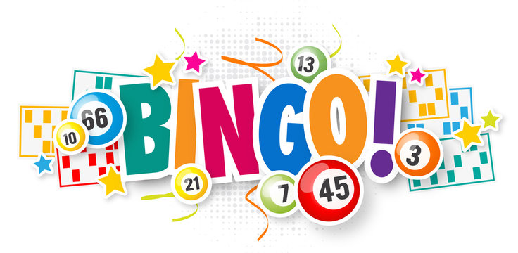 Bingo balls and the word Bingo in a color font